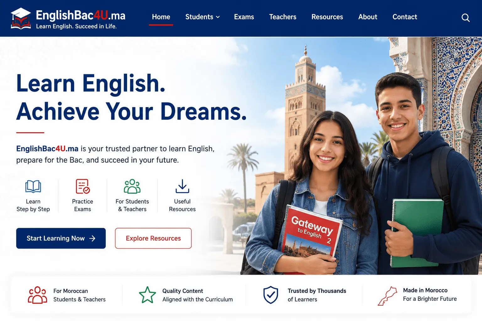 Moroccan students learning English